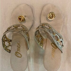 Onex Italian gold leather sandals, size 6